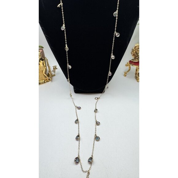 London Manori AB Cristal Chain Necklace Gold Tone Sterling Silver 925 Pretty - Picture 4 of 10